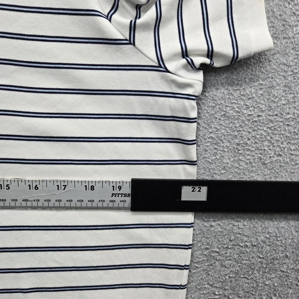 Polo Ralph Lauren Men Polo M White Embroidered Striped Button Classic